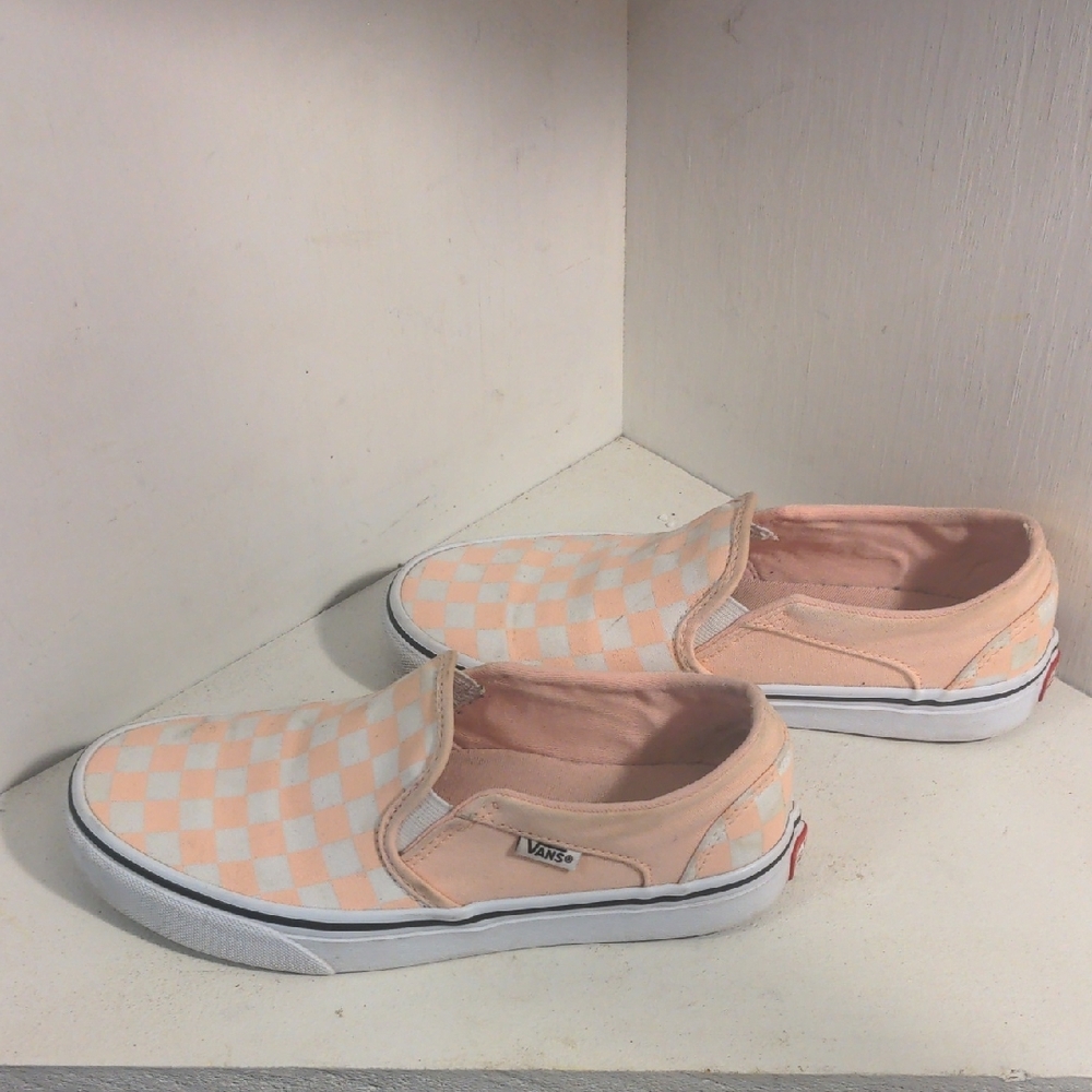 Vans Slip-On Checkerboard in Peach and White - Picture 3 of 8